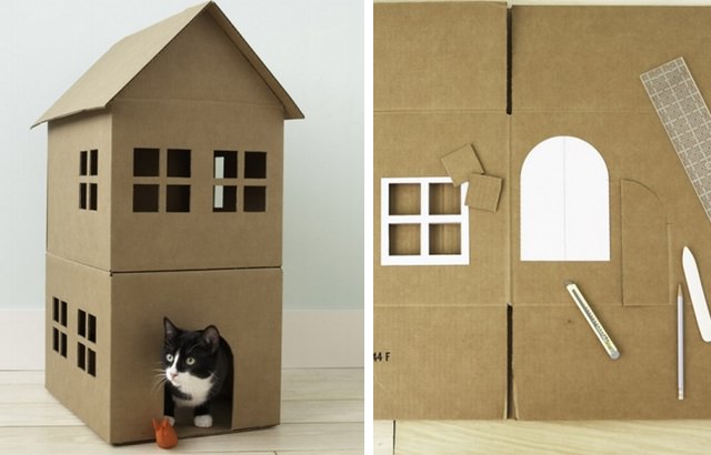 Cardboard-Cat-House-DIY