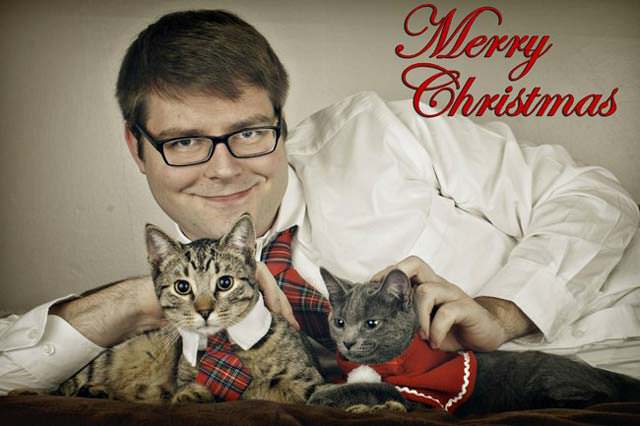 funny cat family christmas cards