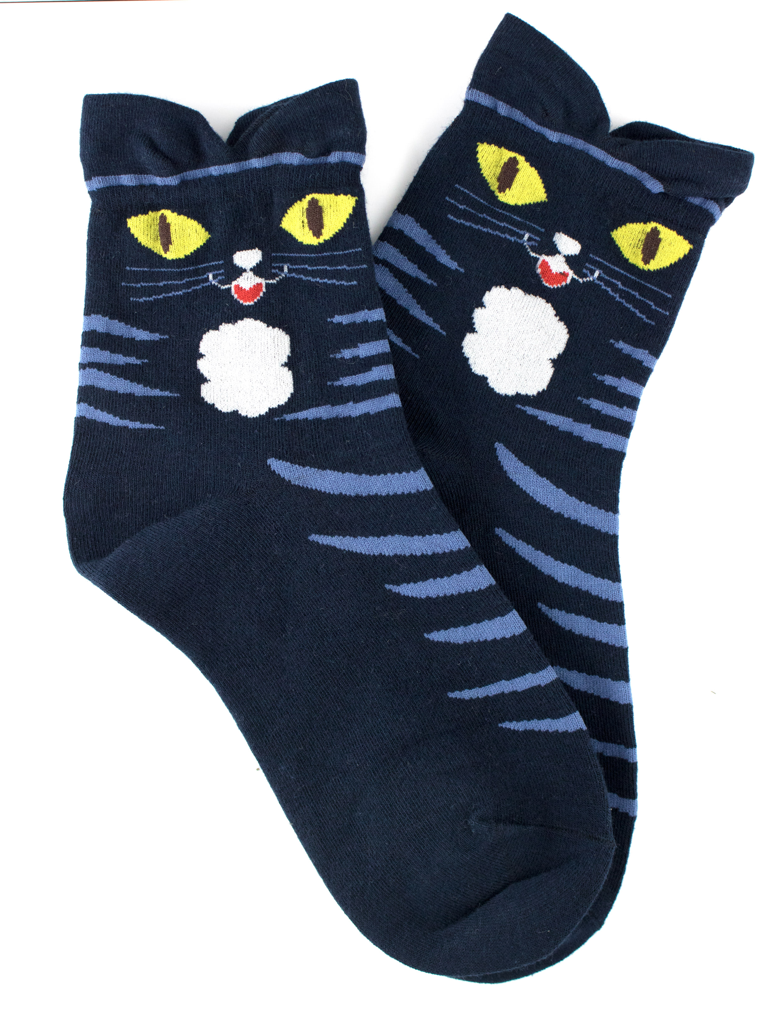 Navy Blue Cat Ears Socks - iHeartCats.com
