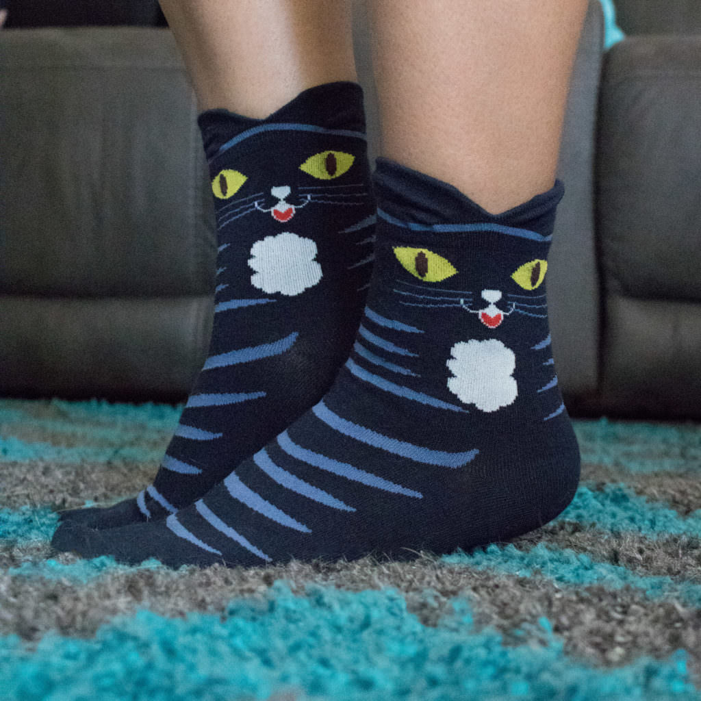  Navy  Blue  Cat  Ears Socks iHeartCats com