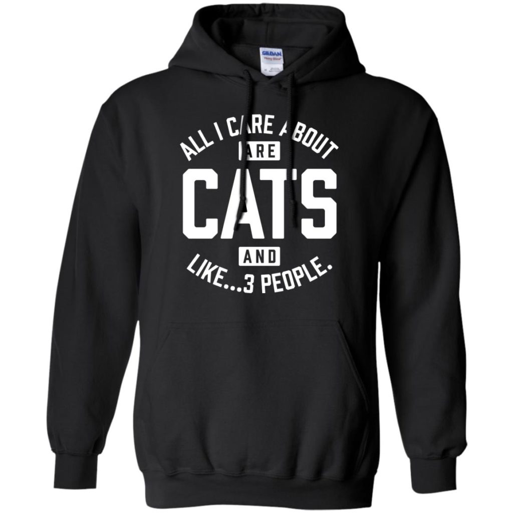 Cats and 3 People Hoodie Black - iHeartCats.com
