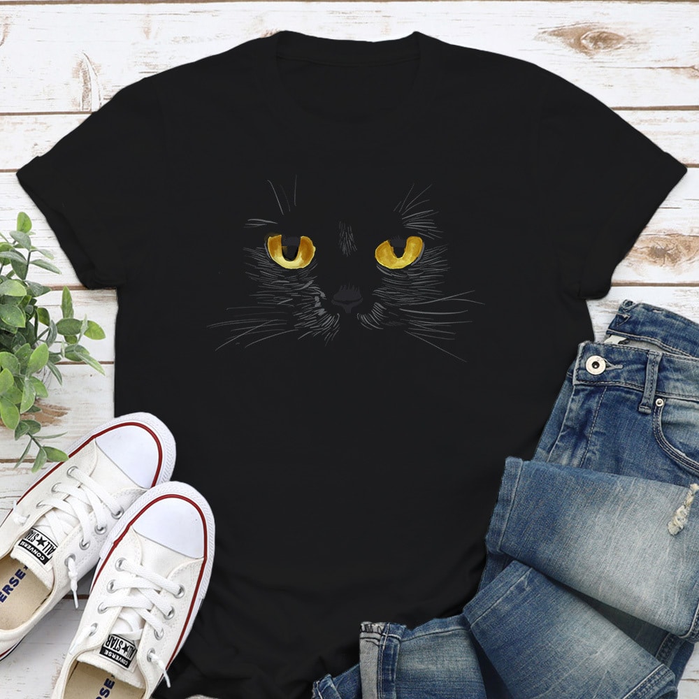 Black Kitty Cat Eyes Standard Tee