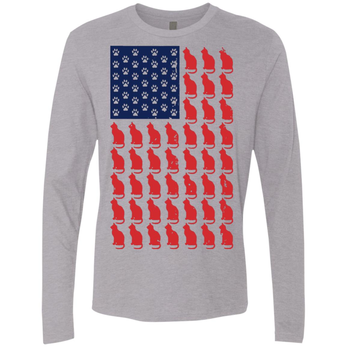 Red Cat Blue Paw Premium Long Sleeve Tee - iHeartCats.com