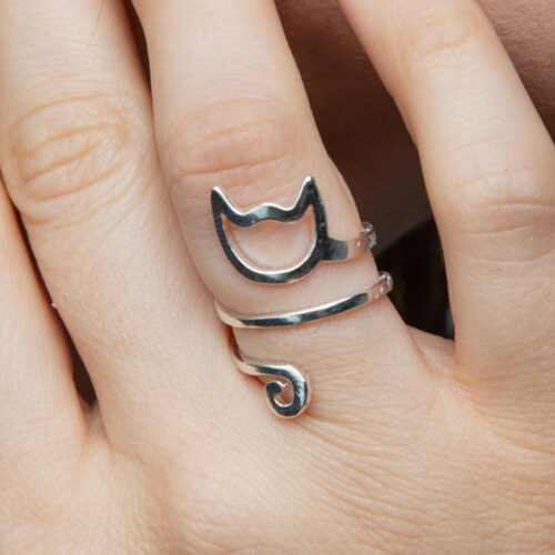 Wrapped Around My Heart Kitty Ring -Deal $7.49