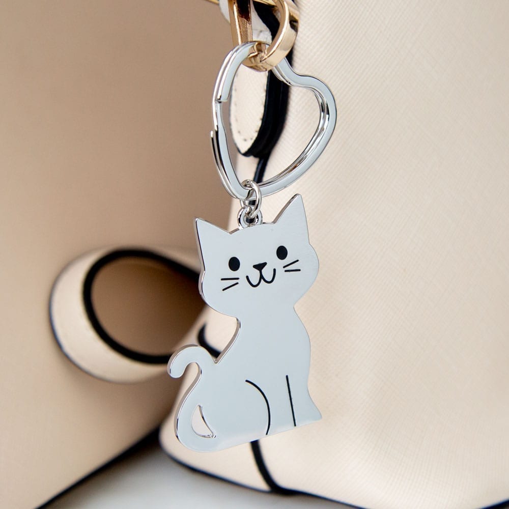 Here Kitty Kitty Cat Purse Bag Charm - Keychain Charm