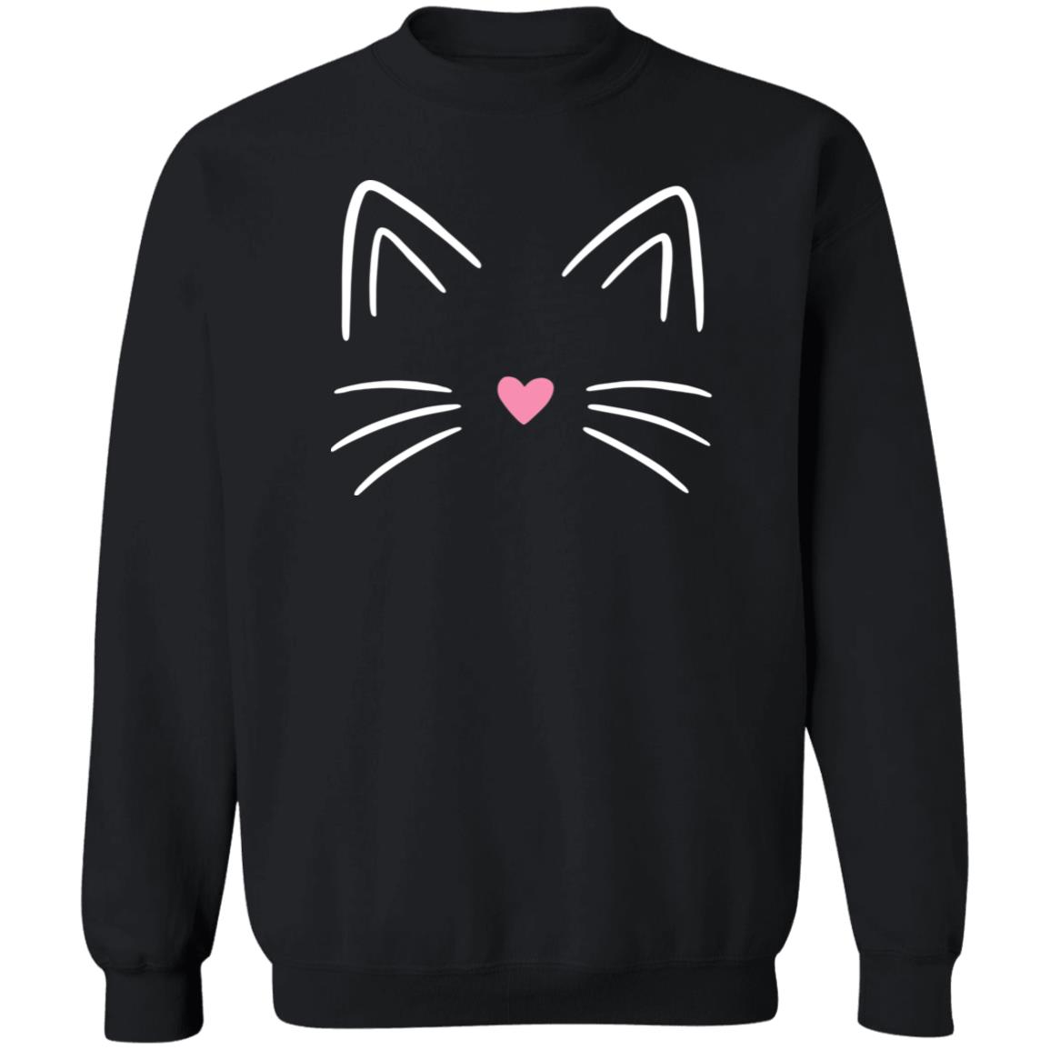 Kitty Face Sweatshirt Black - iHeartCats.com