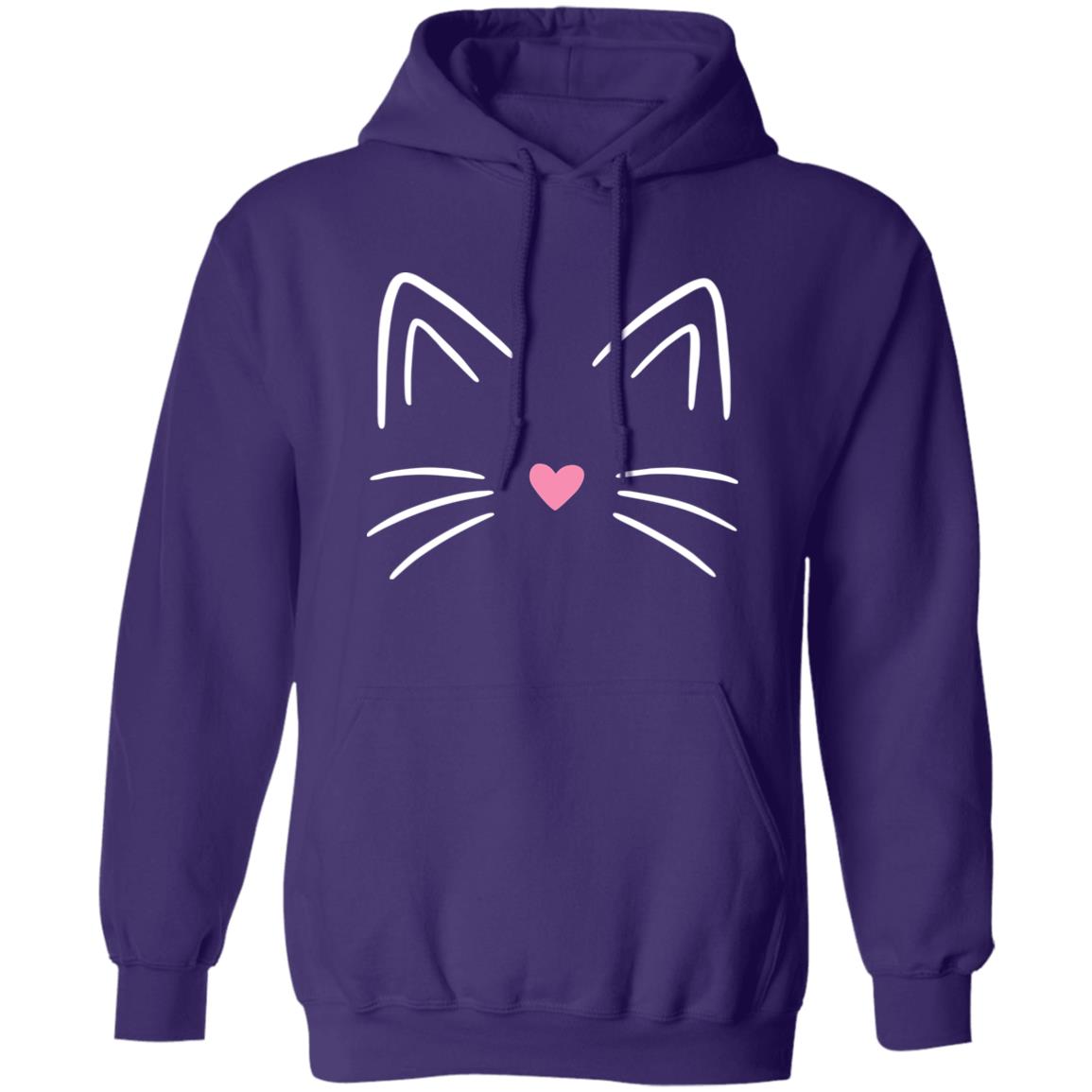 Kitty Face Hoodie Purple - iHeartCats.com