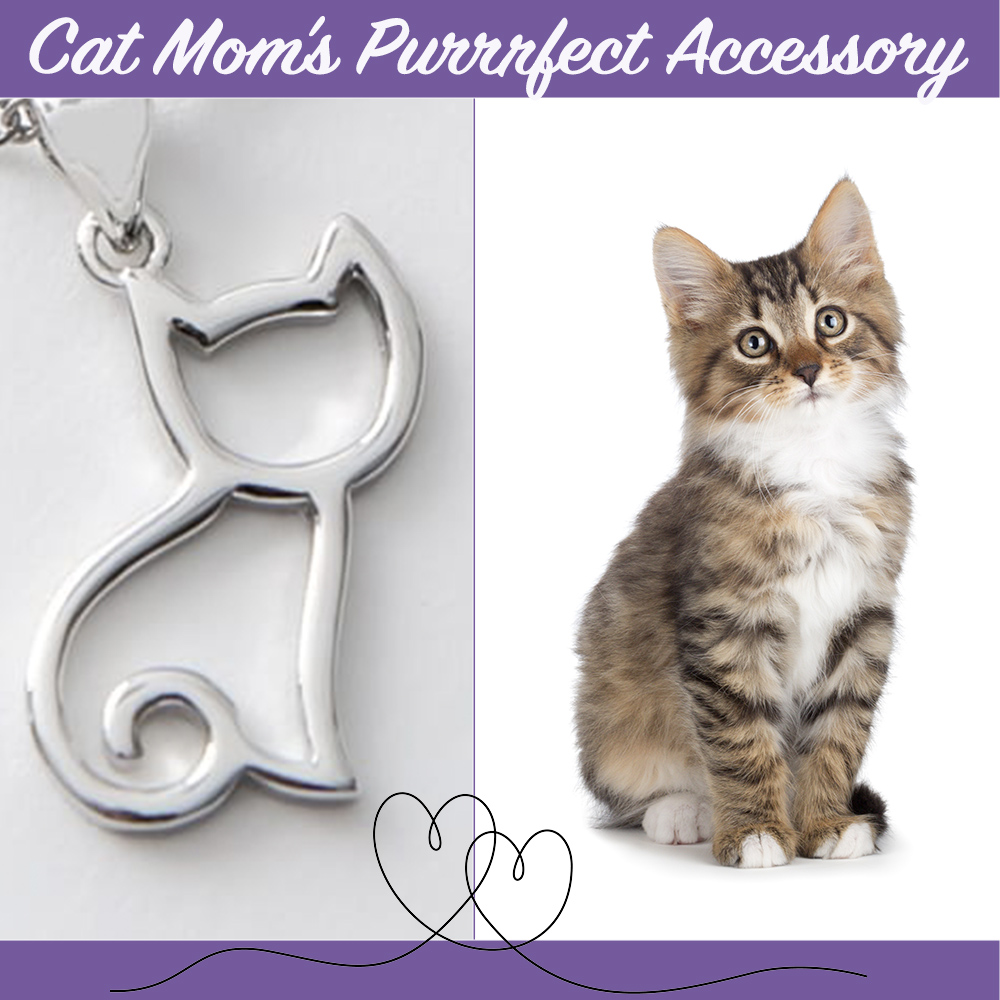 A Cat Mom's Purrfect Accessory ❤️  Sterling Silver Necklace- Deal 35% OFF