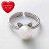 Second Chance Movement™ My Pearl Kitty Divine Sterling Silver Ring