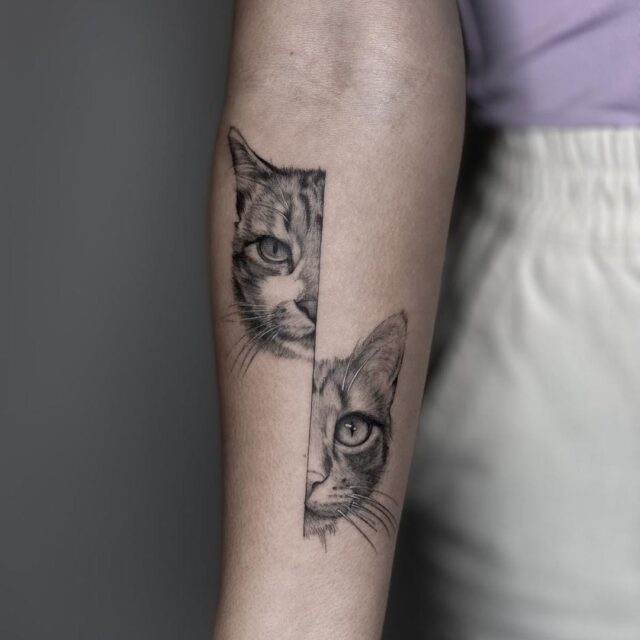 Kurt Halsey Tattoo kurthalsey tortie cat Kisa  Cat tattoo Tattoos Tortoise  tattoo