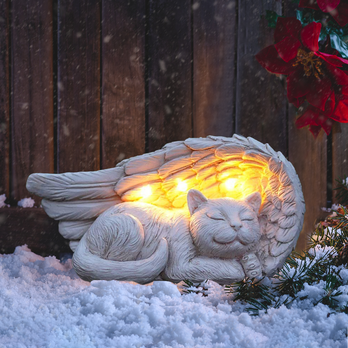 Forever My Guardian Angel Cat Garden Solar Light-  Deal 43% OFF!