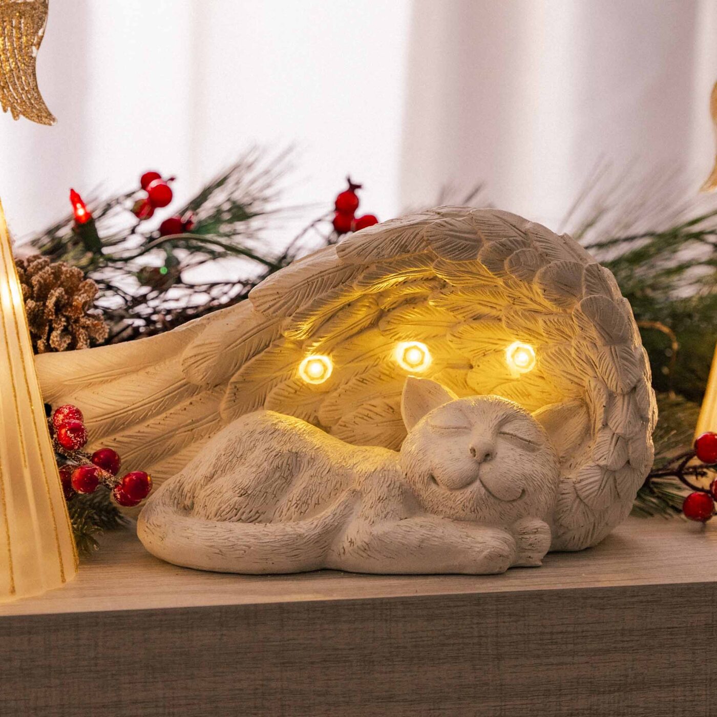 Special Offer Forever My Guardian Angel Cat Garden Solar Light