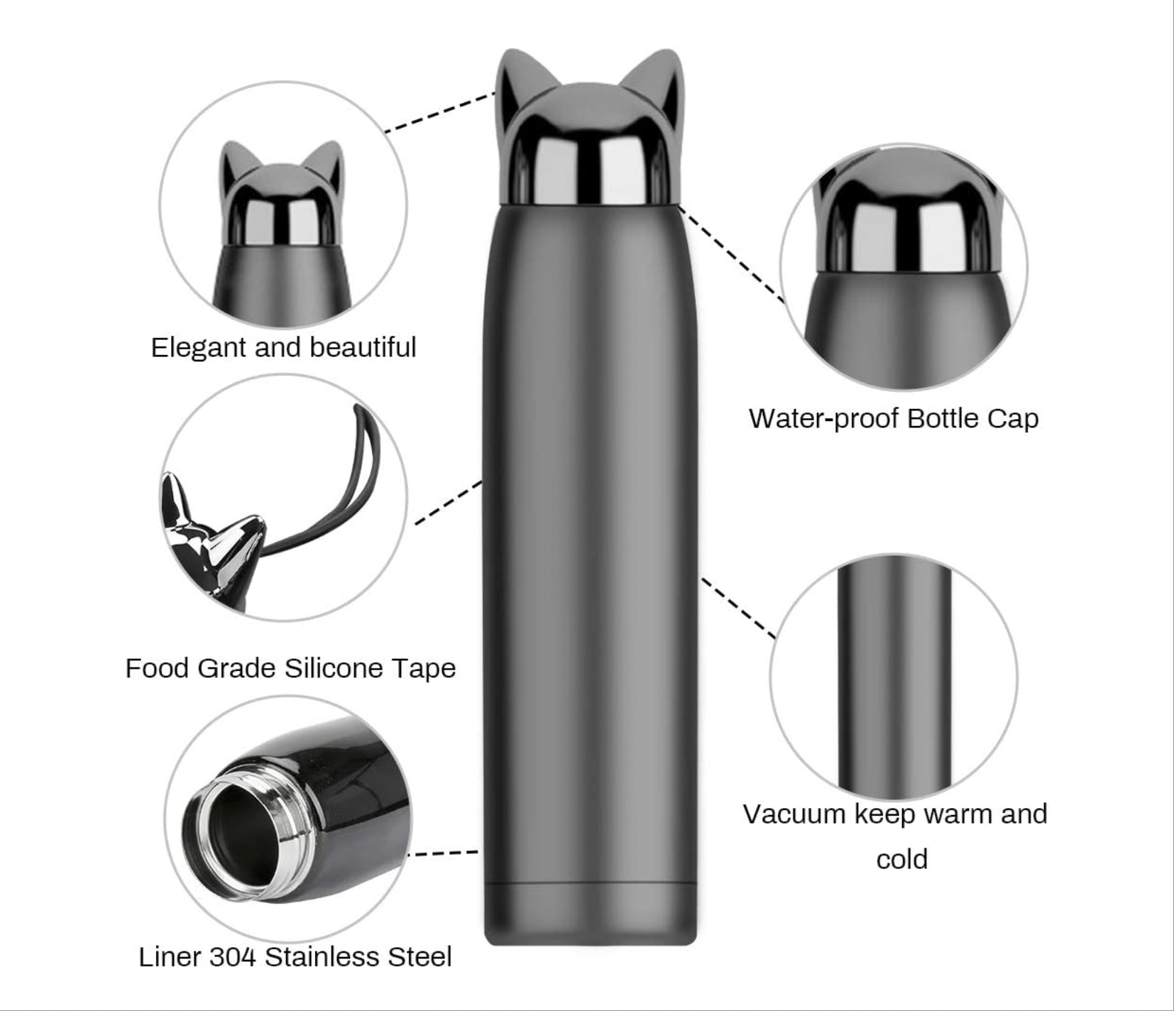 Business Cat Stainless Steel Water Bottle