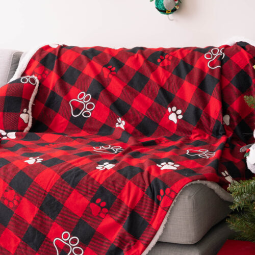 Fireside Flannel Country Collection - Buffalo Plaid Flannel Sherpa Blanket 60"X 50"- LIMITED TIME OFFER 58% OFF!