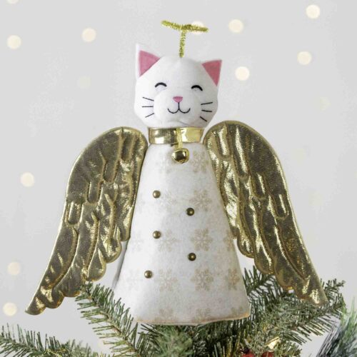 New Limited Edition A ‘Christmas Miracle’ Golden Angel Cat Artisan Tree Topper