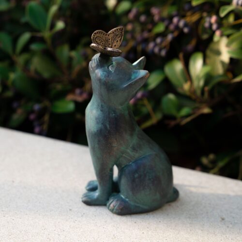Curious Cat with Butterfly Indoor/Outdoor Figurine- Deal 20% OFF!