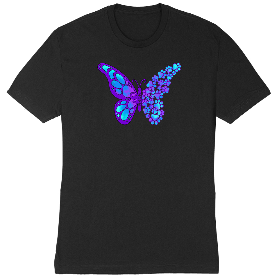 Love Butterfly Standard Tee Black - iHeartCats.com