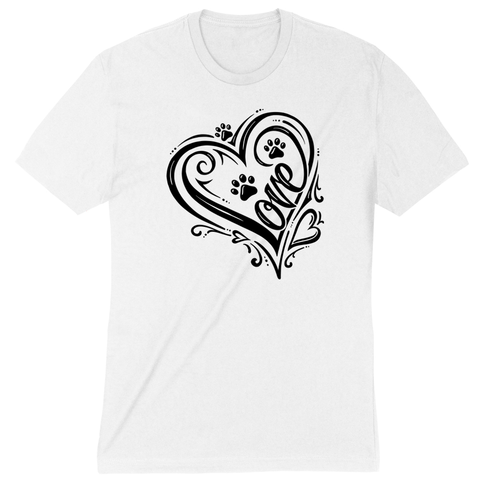 Love Heart Standard Tee White - iHeartCats.com