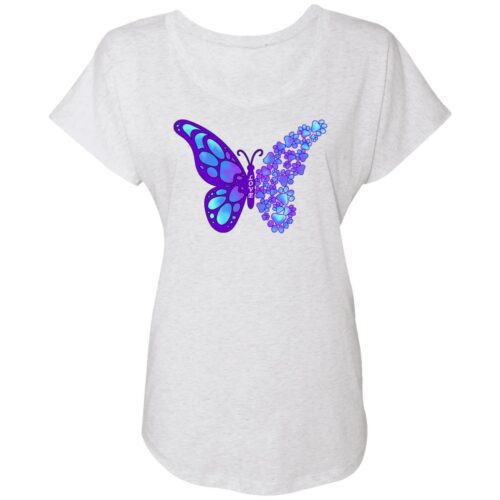 Love Butterfly Slouchy Tee White