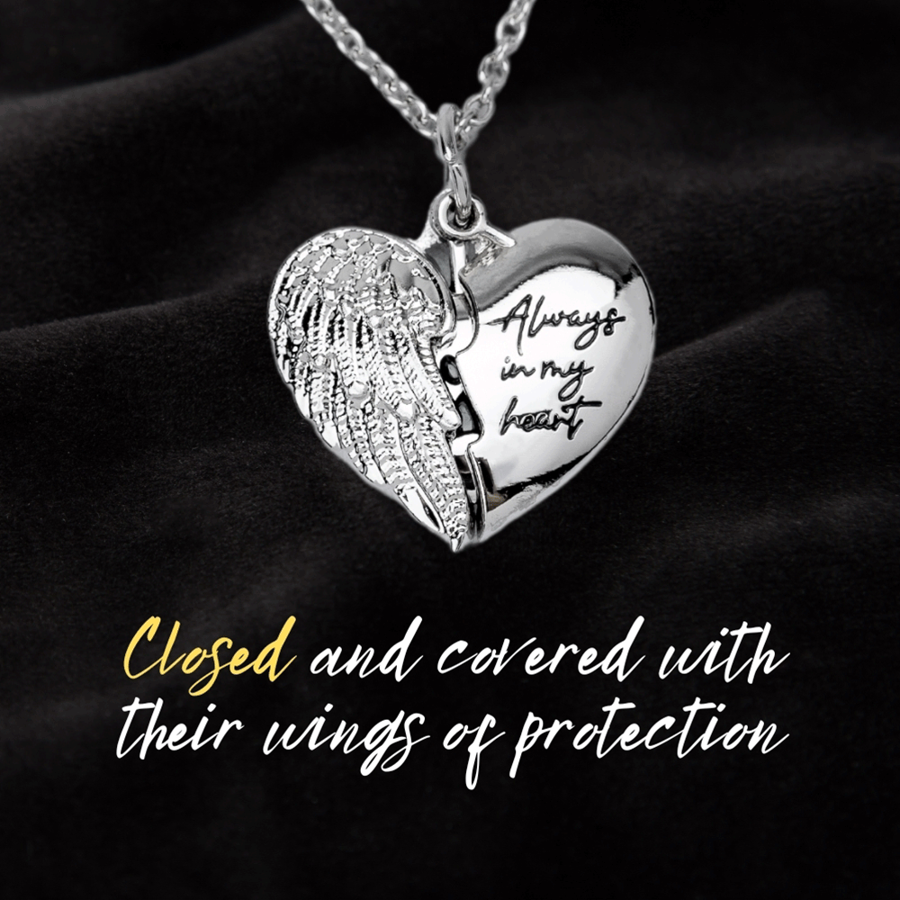 Always In My Heart With Open Wings Cat Memorial Necklace- Deal 15% OFF
