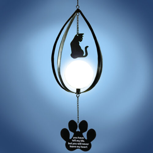 In Memory Of – Never Leave My Heart Cat Solar Light-  Labor Day Mega Deal 50% OFF!