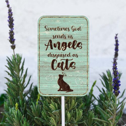 Angels Disguised As Cats 🦋 Safe & Together Garden Stake – Provides a Day of Safety & Care For Domestic Violence Victim
