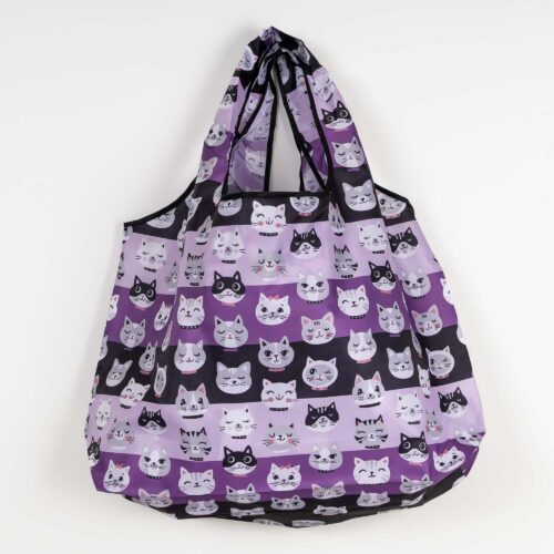Pretty Kitties Shopping Travel Shoulder Bag-  Folding Grocery Tote Pouch Bag