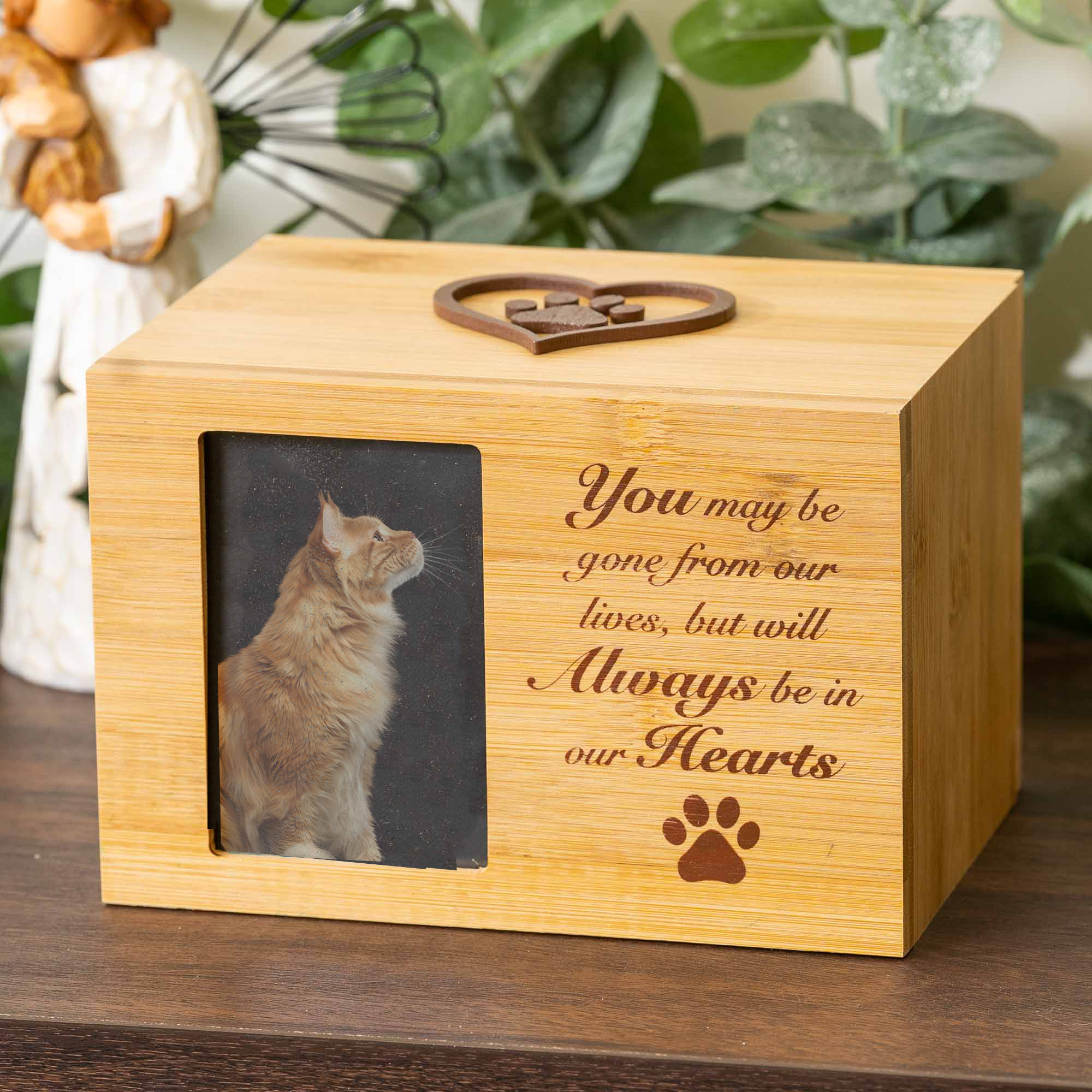 Always Be In My Heart Cat Memorial Keepsake – Photo Frame Cremation Urn