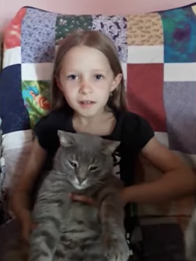 Girl from Ukraine with cat
