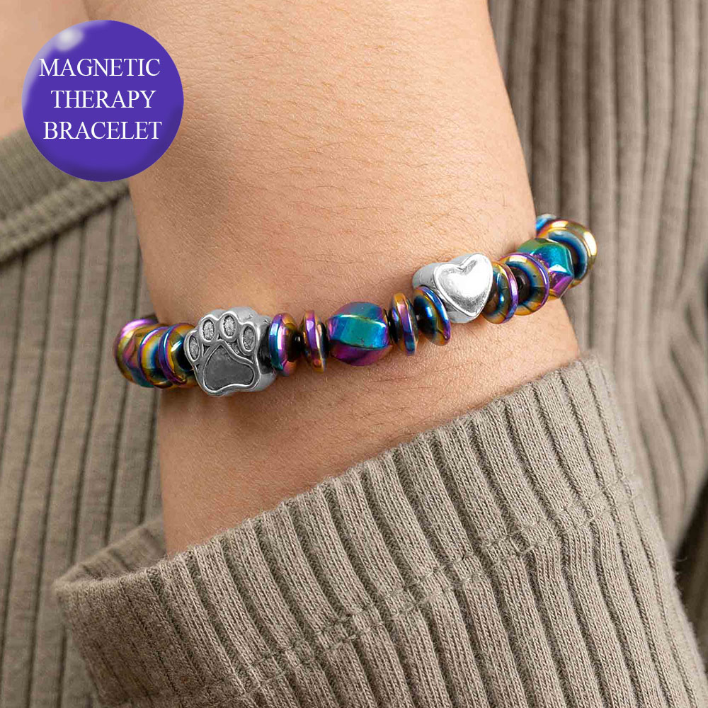 Treasured Memories Rainbow Bridge Cat Memorial - Magnetic Therapy Bracelet- Deal 50% OFF