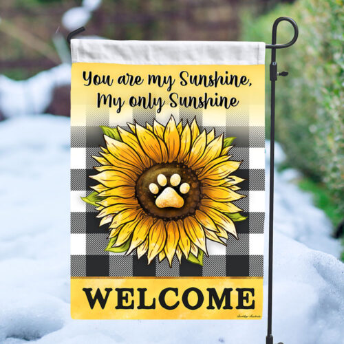 Welcome! You Are My Sunshine Sunflower Cat Paw Garden Flag – Deal $3.98 (Limit 1 Per Customer)