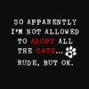 Adopt All The Cats Premium Tee Black - Image 2