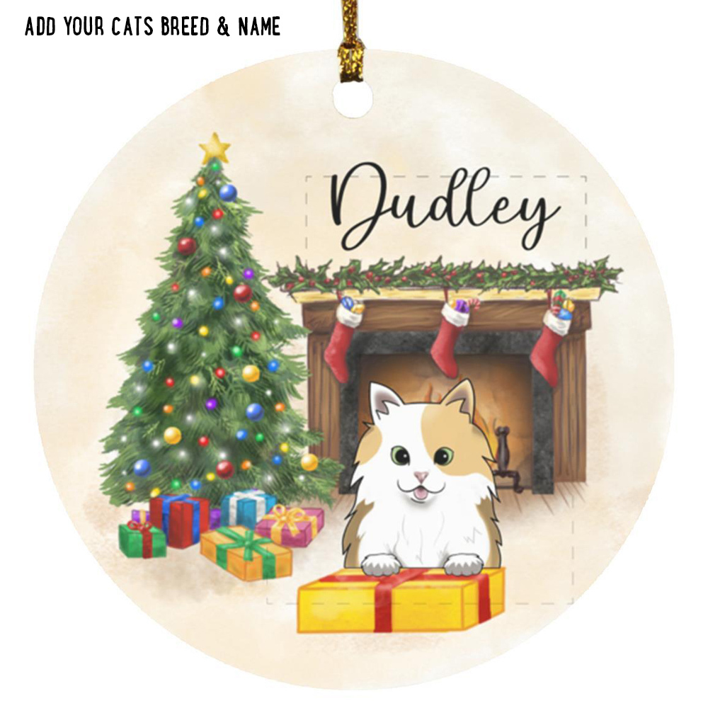 Limited Time offer 50% Off!  Home For The Holidays Cat Ornament Personalized – Choose Your Cat’s Breed and Name!