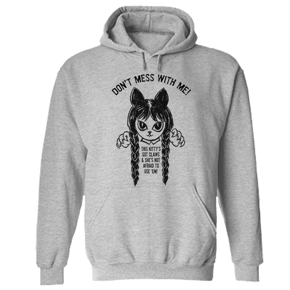 Wednesday’s Don’t Mess With Me Hoodie Grey – Deal 20% OFF!