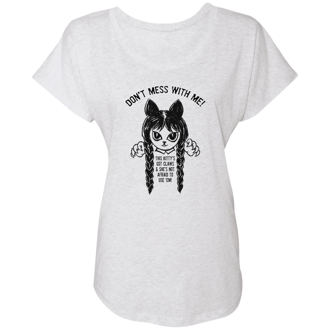 Wednesday’s Don’t Mess With Me Slouchy Tee Heather White