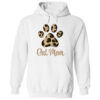 Awesome Cat Mom Leopard Paw Hoodie White