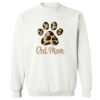 Awesome Cat Mom Leopard Paw Sweatshirt White