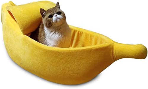 11. Petgrow Cute Banana Cat Bed House