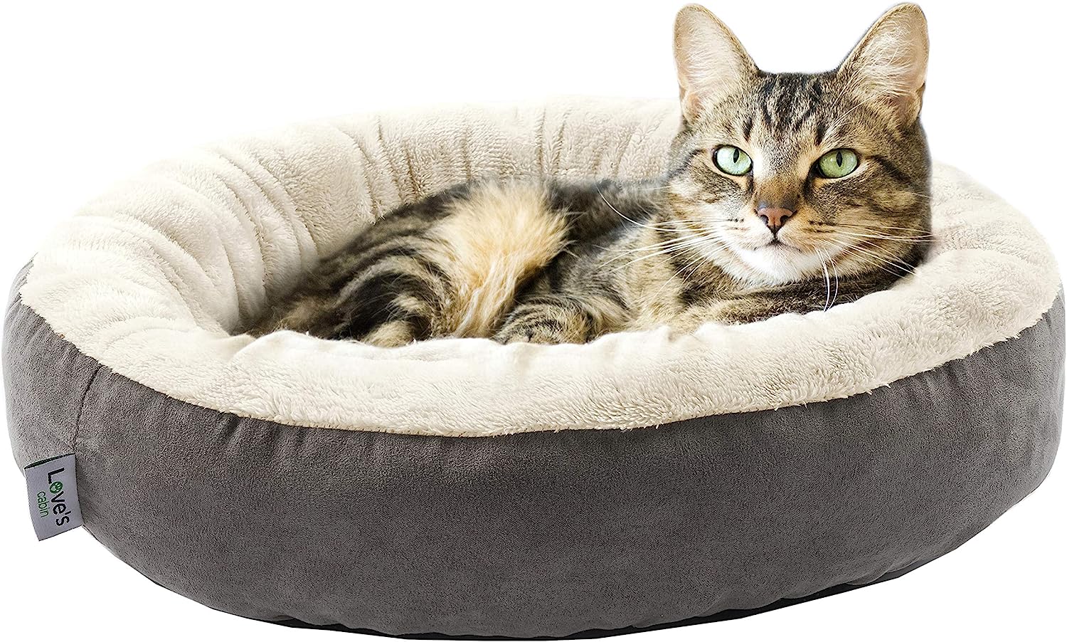 6. Love's Cabin Round Donut Cat Bed