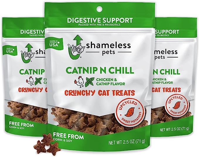 SHAMELESS PETS Crunchy Cat Treats Catnip N Chill