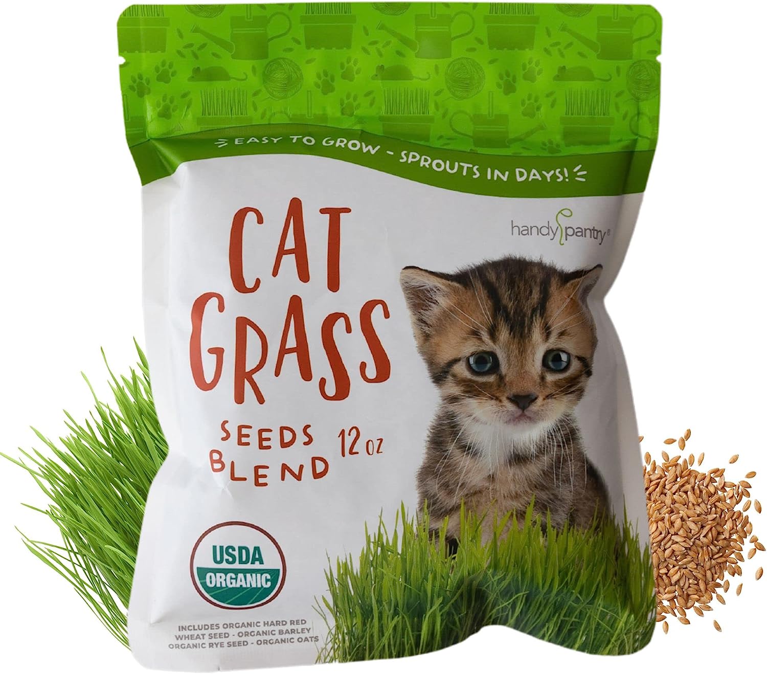 Handy Pantry Organic Cat Grass Seed Blend for Planting