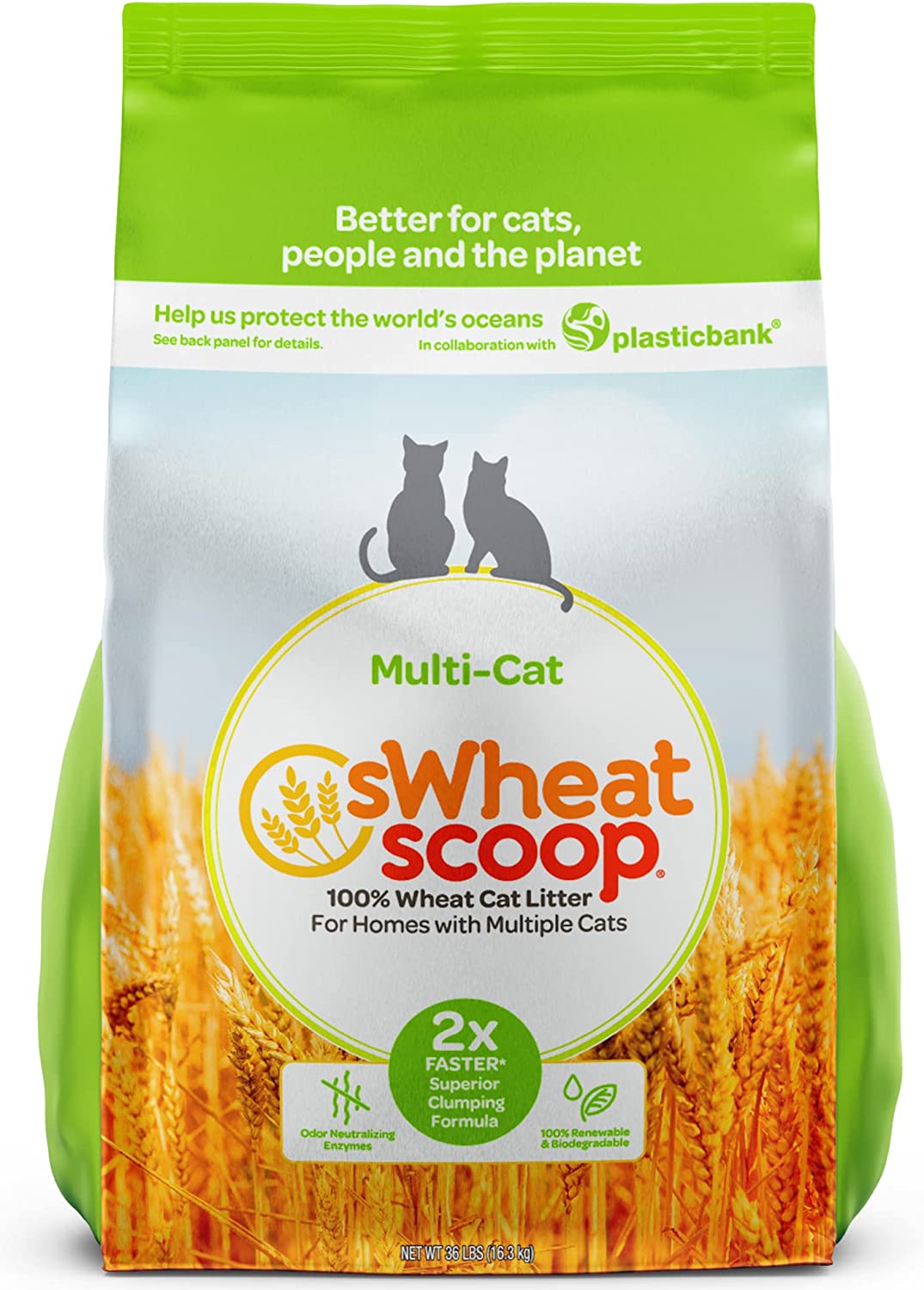 7. sWheat Scoop Wheat-Based Natural Cat Litter