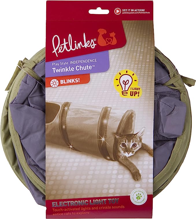 Petlinks Twinkle Chute Electronic Light Up Rustling Activity Tunnel Cat Toy