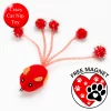 $2.00 DEAL Plush Red Cat Nip Toy with Crazy Tails and FREE Paws Prints In My Heart – Car Magnet ❤️ - Image 2