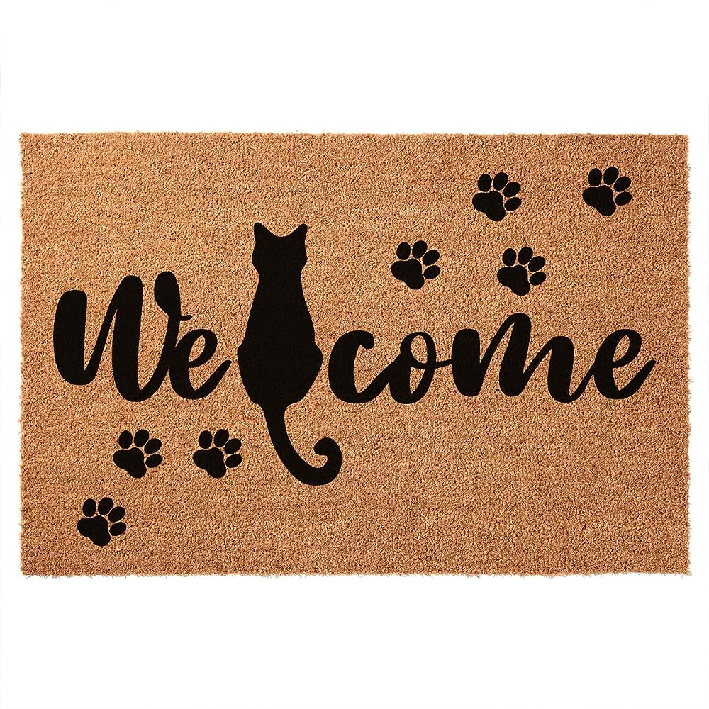THEODORE MAGNUS Natural Coir Doormat with Non-Slip Backing - 17 x