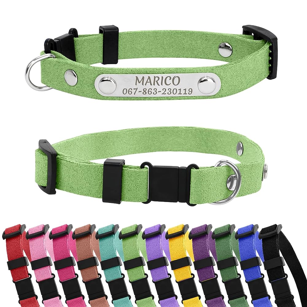 Custom Velvet Dog Collars With Personalized Embroidered Name And