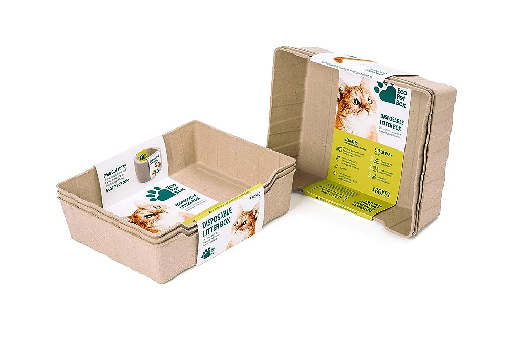 Disposable Litter Boxes 4-Pack - Eco-Friendly Recycled Cardboard Trays For Cats