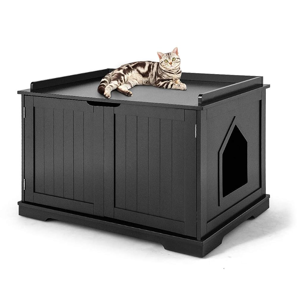  Homhedy Cat Litter Box Enclosure,Litter Box Furniture