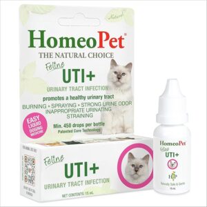 HomeoPet Feline UTI+, Safe and Natural Urinary Tract Supplement 
