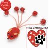 $2.00 DEAL Plush Red Cat Nip Toy with Crazy Tails and FREE Paws Prints In My Heart – Car Magnet ❤️